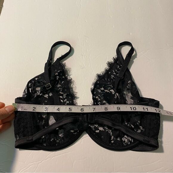 Very Sexy underwire mesh lace unlined Demi Bra Black 32-34 B-C - Picture 3 of 4